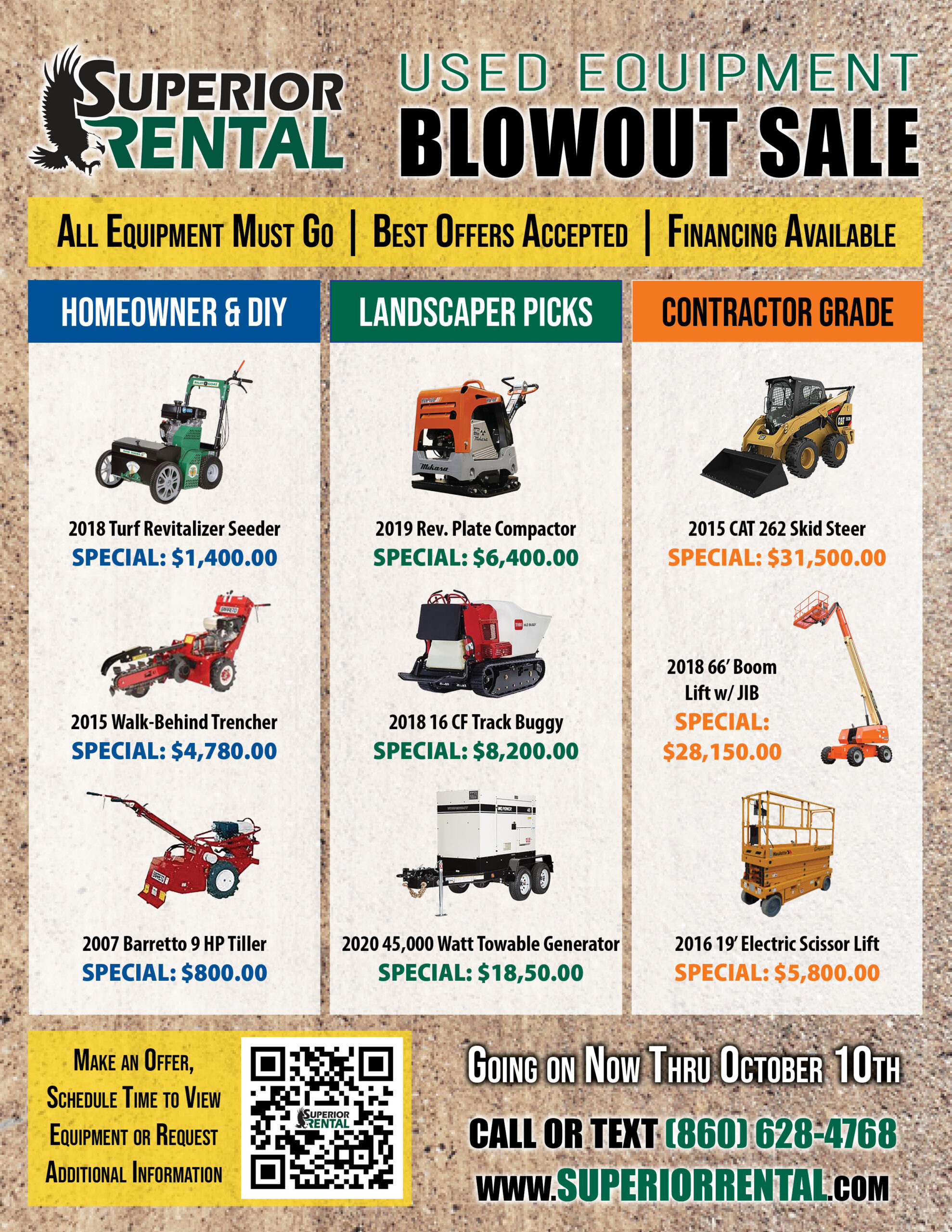 Used Equipment Blowout Sale